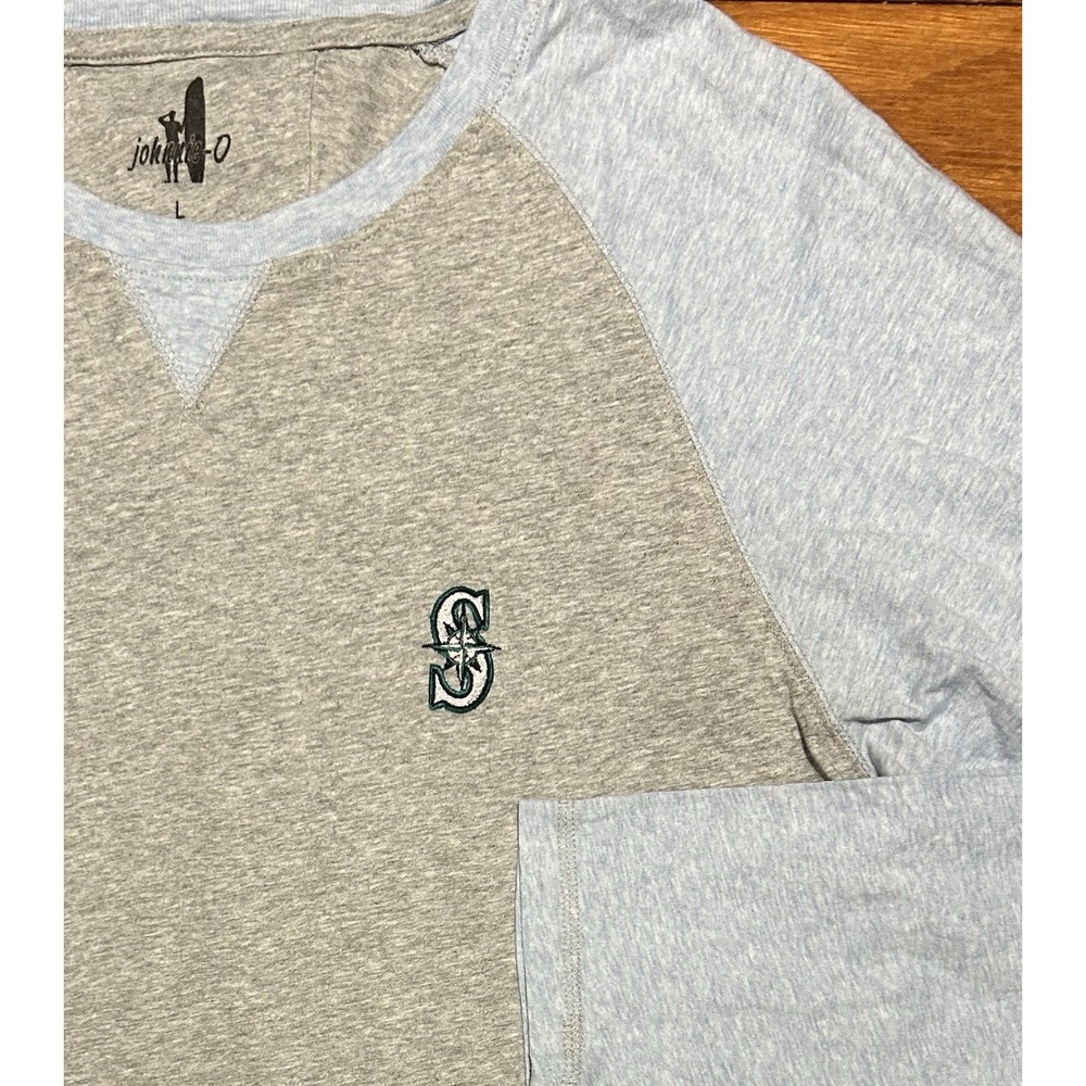 Seattle Mariners X ‎ johnnie-O Shirt Long Sleeve MLB Mens Large Cotton Blue Gray